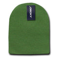 Decky Warm Winter Beanies Uncuffed Short Knit Ski Snowboard Caps Hats Unisex-KCS-Olive-