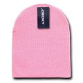 Decky Warm Winter Beanies Uncuffed Short Knit Ski Snowboard Caps Hats Unisex-KCS-Pink-