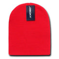 Decky Warm Winter Beanies Uncuffed Short Knit Ski Snowboard Caps Hats Unisex-KCS-Red-