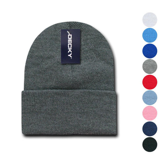 Decky Warm Winter Classic Beanies Cuffed Knit Ski Snowboard Skull Caps Hats Snug-KC-Black-
