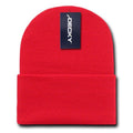 Decky Warm Winter Classic Beanies Cuffed Knit Ski Snowboard Skull Caps Hats Snug-KC-Red-