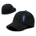 Decky Washed Cotton Polo Style Flex Fitted Baseball Hats Caps Unisex-Black-