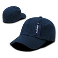 Decky Washed Cotton Polo Style Flex Fitted Baseball Hats Caps Unisex-Navy-