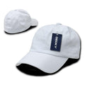 Decky Washed Cotton Polo Style Flex Fitted Baseball Hats Caps Unisex-White-