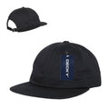 Decky Washed Cotton Relaxed Crown Flat Bill Hip Dad Style Strapback Hats Caps-Black-