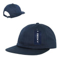 Decky Washed Cotton Relaxed Crown Flat Bill Hip Dad Style Strapback Hats Caps-Navy-