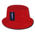 Decky Washed Cotton Twill Fisherman'S Polo Fitted Bucket Chino Hats Caps Unisex-S/M-Red-