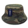 Decky Washed Cotton Twill Fisherman'S Polo Fitted Bucket Chino Hats Caps Unisex-S/M-Woodland Camo-
