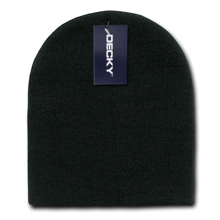 Decky Winter Warm Beanies Short Knitted Skull Ski Caps Hats Unisex-Black-