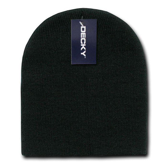 Decky Winter Warm Beanies Short Knitted Skull Ski Caps Hats Unisex-Black-