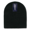 Decky Winter Warm Beanies Short Knitted Skull Ski Caps Hats Unisex-Black-