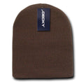 Decky Winter Warm Beanies Short Knitted Skull Ski Caps Hats Unisex-Brown-