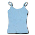 Decky Women'S Cotton Jersey Rib Spaghetti Strap T-Shirt Camisole Tanks-Small-Light Blue-