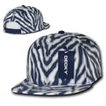 Decky Ziger Animal Print Flat Bill Hats Caps Baseball Zebra Snapback-NAVY-