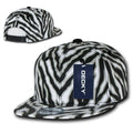 Decky Ziger Animal Print Flat Bill Hats Caps Baseball Zebra Snapback-BLACK-