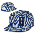 Decky Ziger Animal Print Flat Bill Hats Caps Baseball Zebra Snapback-ROYAL-