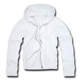 Decky Zip Up Hoody Hoodie Solid Sweatshirt Mens Women Unisex-White-Small-