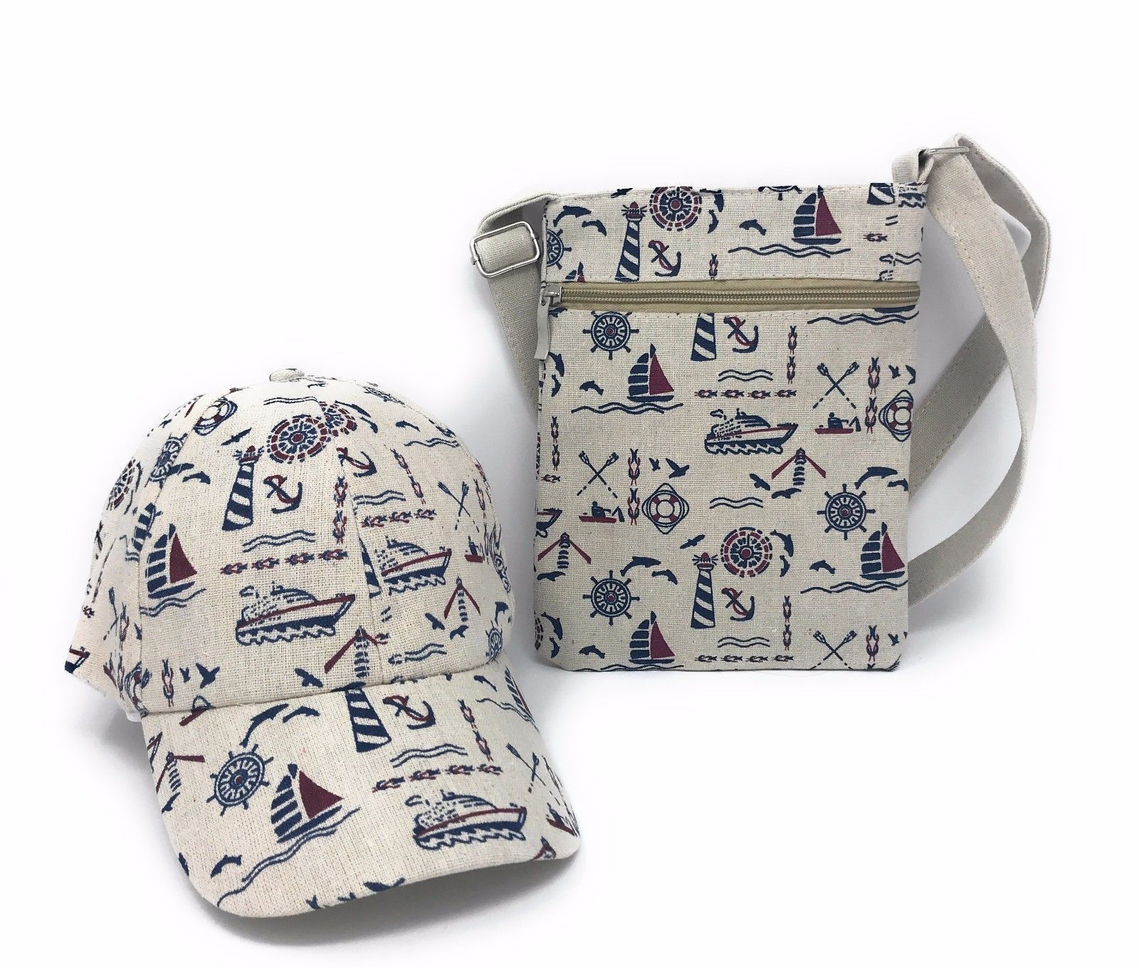 Designer Cap/Hat Mini Crossbody Bag Purse Gift Set For Women Wife Mom Girlfriend-Anchors-