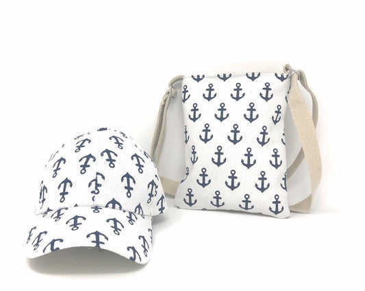 Designer Cap/Hat Mini Crossbody Bag Purse Gift Set For Women Wife Mom Girlfriend-Anchors-