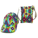 Designer Cap/Hat Mini Crossbody Bag Purse Gift Set For Women Wife Mom Girlfriend-Aztec Geometric- 3 image