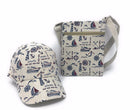 Designer Cap/Hat Mini Crossbody Bag Purse Gift Set For Women Wife Mom Girlfriend-Sailing Boats- 5 image