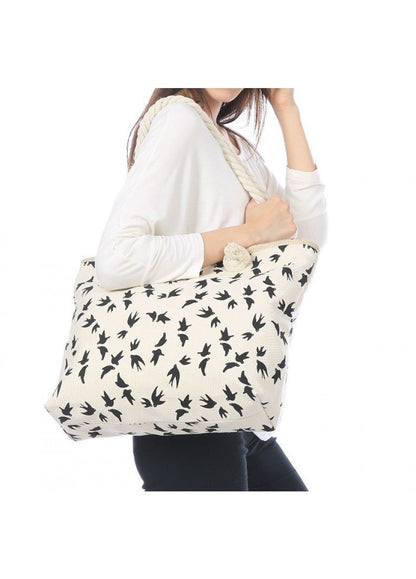 Designer Summer Tote Bags Eco Grocery Gym Work Beach Gifts For Women Wife Mom-Birds-