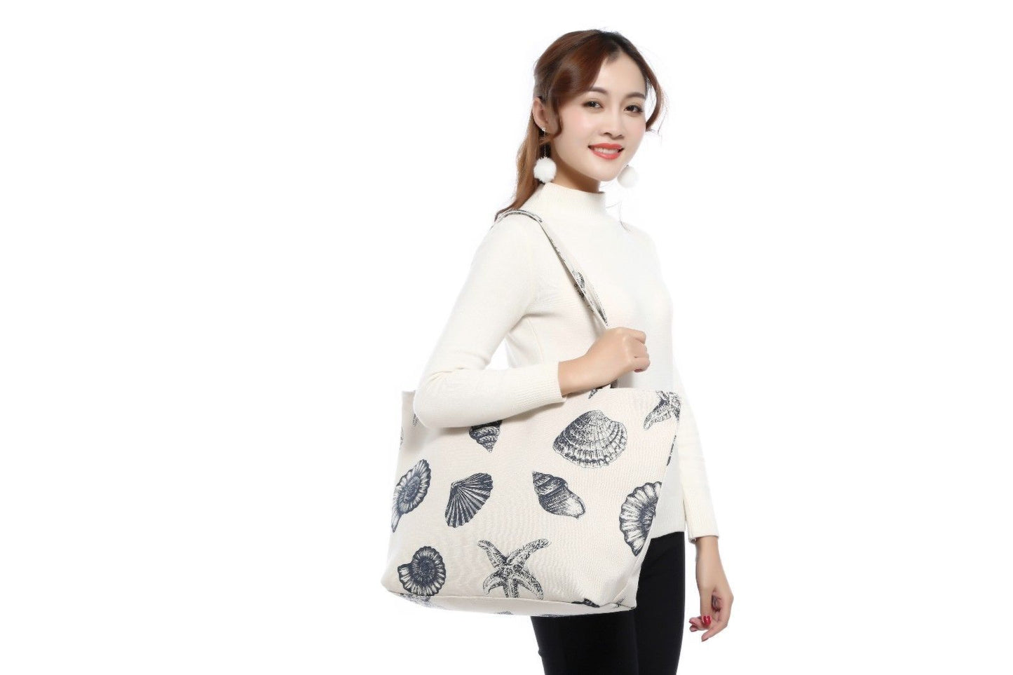 Designer Summer Tote Bags Eco Grocery Gym Work Beach Gifts For Women Wife Mom-Denim Elephant-