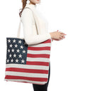 Designer Summer Tote Bags Eco Grocery Gym Work Beach Gifts For Women Wife Mom-USA Flag-