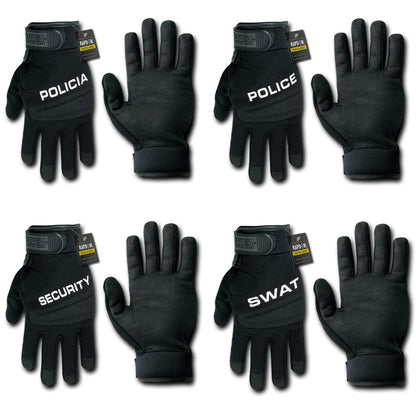 Digital Leather Police Policia Security Swat Tactical Hatch Gloves-Black - Policia-Small-