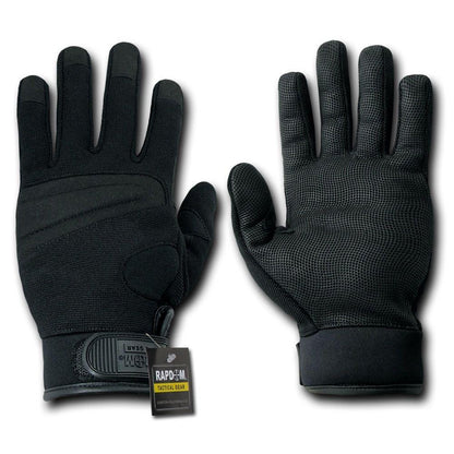 Digital Leather Tactical Patrol Army Military Black Gloves-Small-