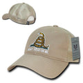 Don'T Tread On Me Gadsden Flag Patriotic USA Trucker Cotton Baseball Caps Hats-GAD-Khaki-