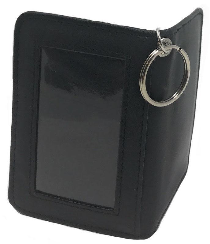 Double ID Holder with Keys Ring Wallet Zippered Coin Pocket Hook Loop Closure
