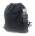 Drawstring Backpack Rucksack Totes Sack Pack Bags Shoulder Straps Light Weight-BLACK-
