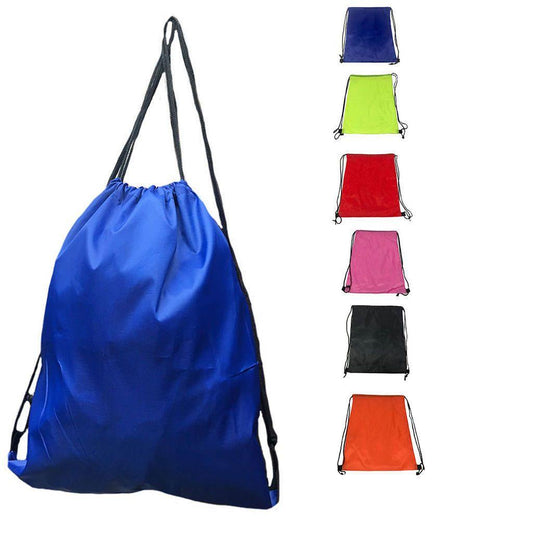 Drawstring Rucksack Sack Cinch Tote Storage Bag Sack For Gym Traveling Work School Adults Kids-Black-