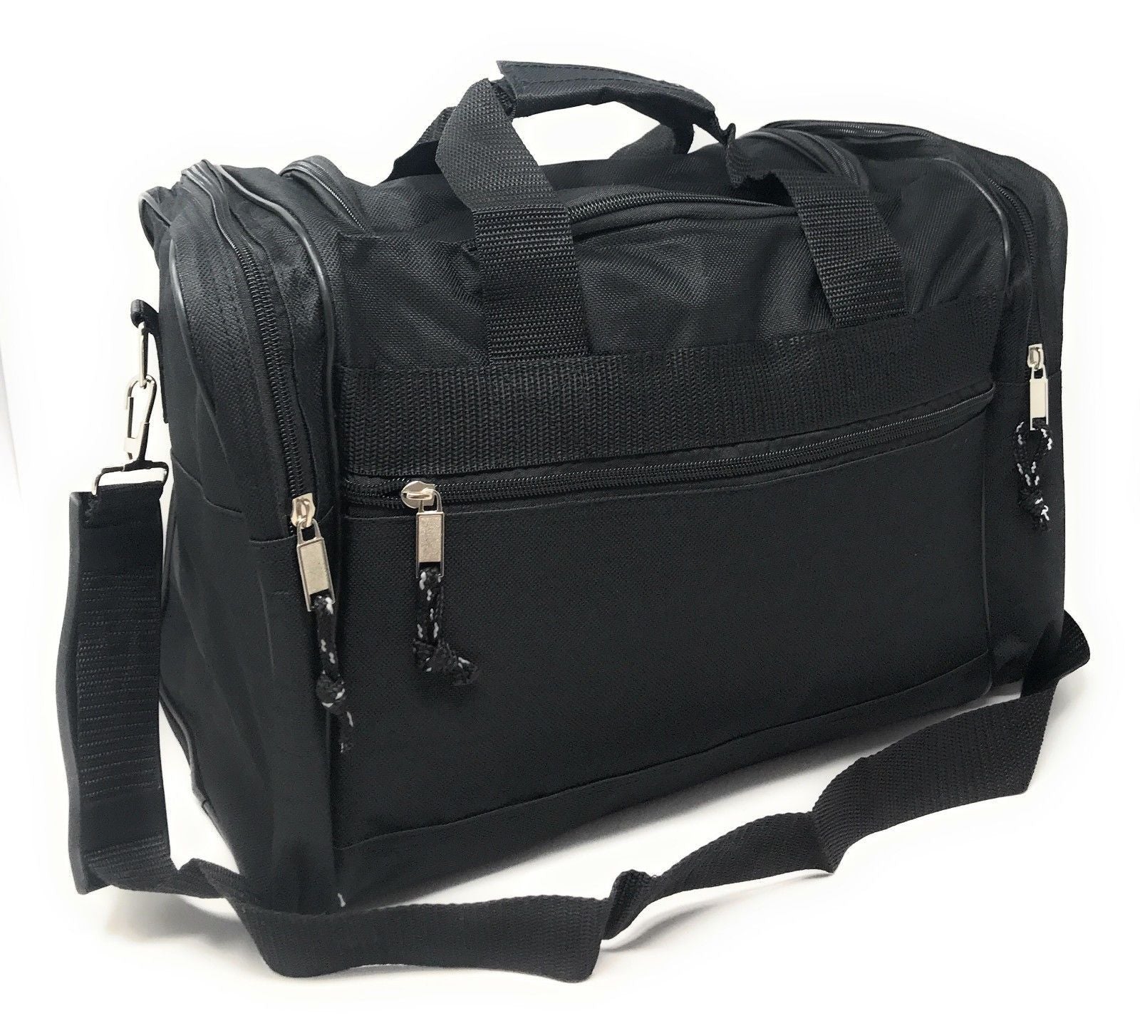 Duffle Bags Carry-on Travel Sports Luggage Shoulder Strap Gym 17 inch-BLACK-