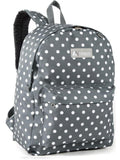 Everest Backpack Book Bag - Back to School Classic in Fun Prints & Patterns-Gray/White Dot-