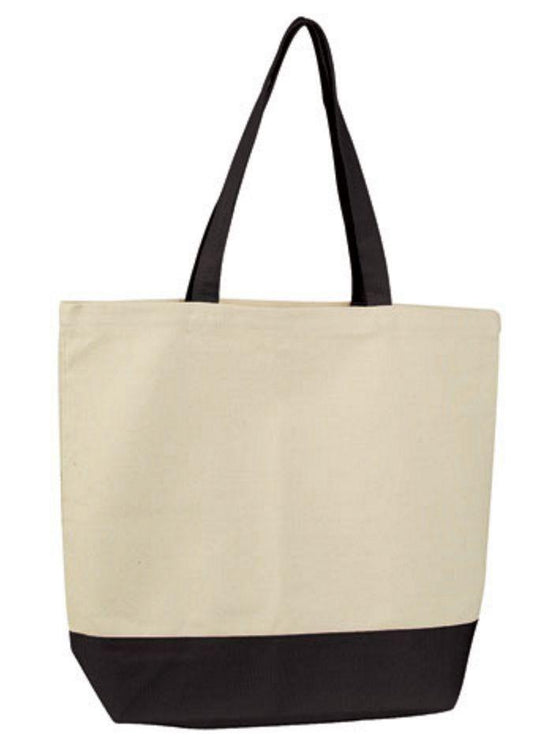 Cotton Canvas Reusable Grocery Shopping Tote Bags Gym Shoe Worm Books 17inch-BLACK/NATURAL-