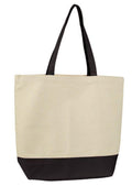 Cotton Canvas Reusable Grocery Shopping Tote Bags Gym Shoe Worm Books 17inch-BLACK/NATURAL-