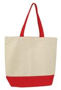 Cotton Canvas Reusable Grocery Shopping Tote Bags Gym Shoe Worm Books 17inch-RED/NATURAL-