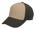 6 Panel Baseball Hats Caps Hook And Loop Closure Eco Friendly-BLACK/KHAKI-