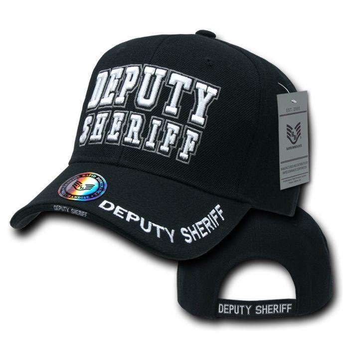 Embroidered Law Enforcement Agencies Justice US USA Baseball Caps Hats Unisex-Deputy Sheriff - Black-