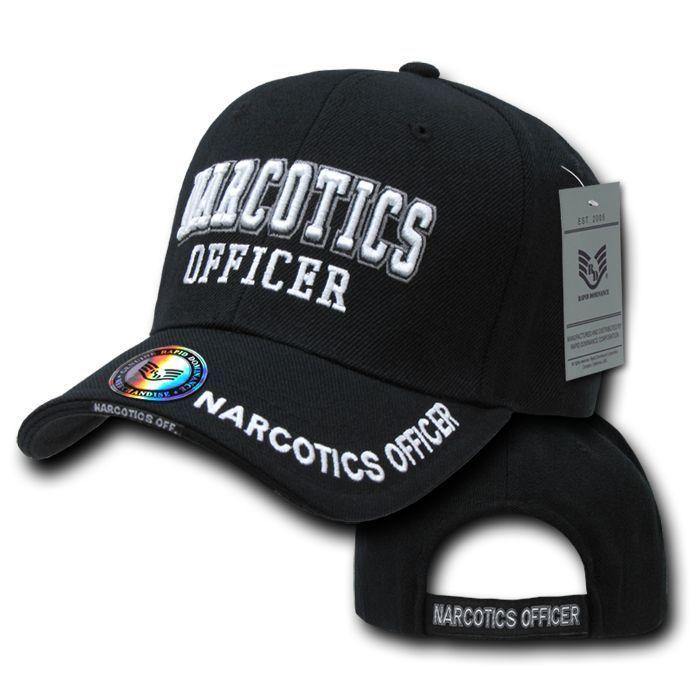 Embroidered Law Enforcement Agencies Justice US USA Baseball Caps Hats Unisex-Narcotics - Black-