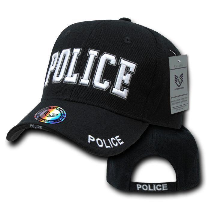Embroidered Law Enforcement Agencies Justice US USA Baseball Caps Hats Unisex-Police - Black-