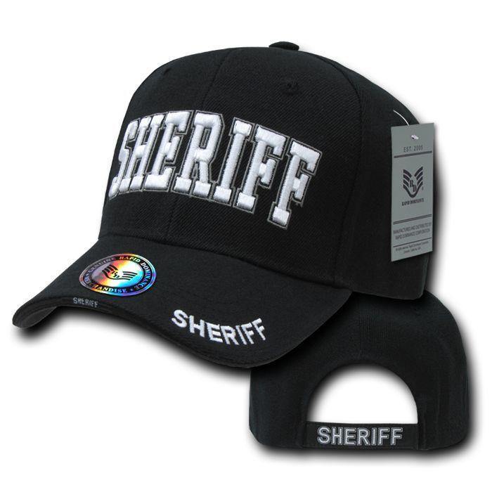 Embroidered Law Enforcement Agencies Justice US USA Baseball Caps Hats Unisex-Sheriff - Black-