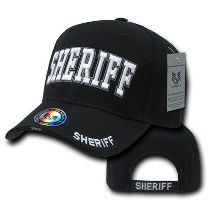 Embroidered Law Enforcement Agencies Justice US USA Baseball Caps Hats Unisex-Sheriff - Black-