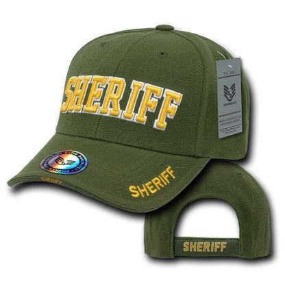 Embroidered Law Enforcement Agencies Justice US USA Baseball Caps Hats Unisex-Sheriff - Olive-