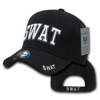 Embroidered Law Enforcement Agencies Justice US USA Baseball Caps Hats Unisex-SWAT - Black-