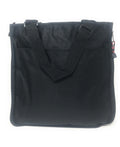 Expandable Zippered Reusable Grocery Shopping Tote Bags With Gusset 16inch-Black-