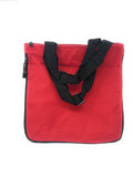 Expandable Zippered Reusable Grocery Shopping Tote Bags With Gusset 16inch-Red-