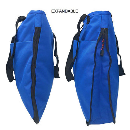 Expandable Zippered Reusable Grocery Shopping Tote Bags With Gusset 16inch-Royal-